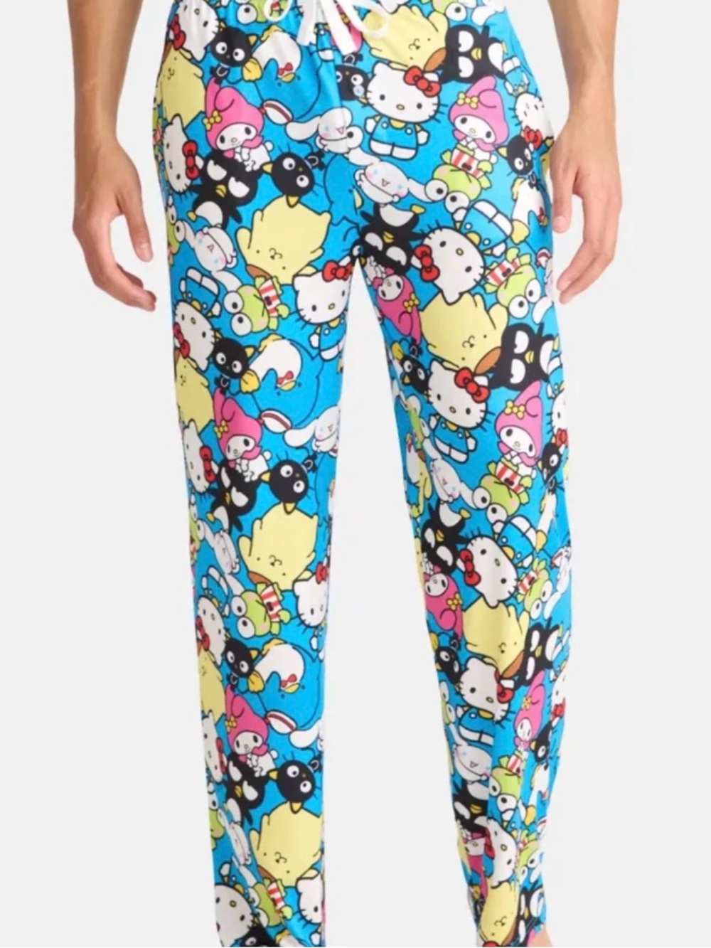 Hello Kitty Sanrio Family Bright Blue Character Print Pajama Bottoms